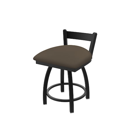 Holland Bar Stool Co 18" Low Back Swivel Vanity Stool, Black Wrinkle, Canter Earth Seat 82118BW006